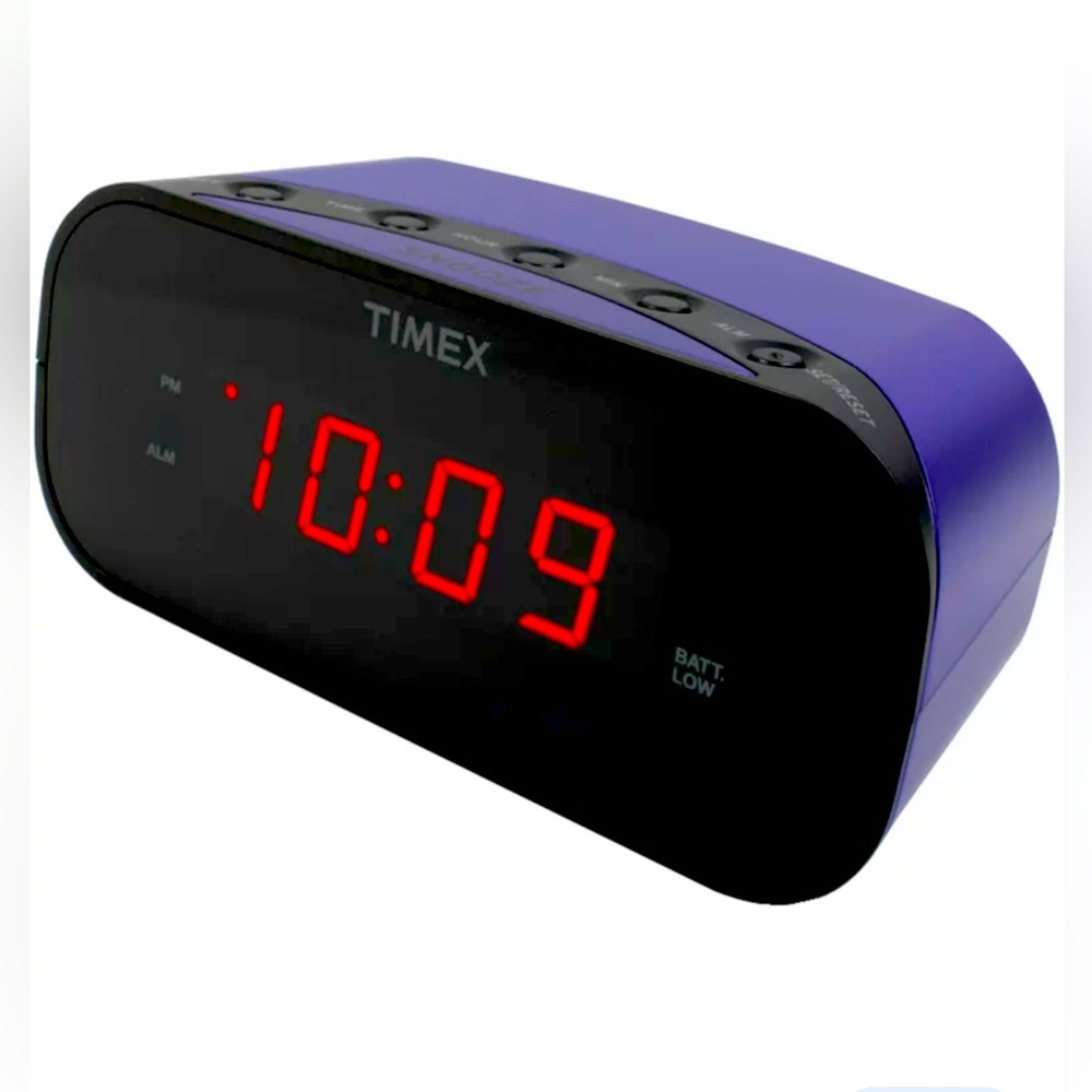 TIMEX T121 Led Digital Alarm Clock Purple Black